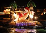 Christmas Boat Parade Turns in Front